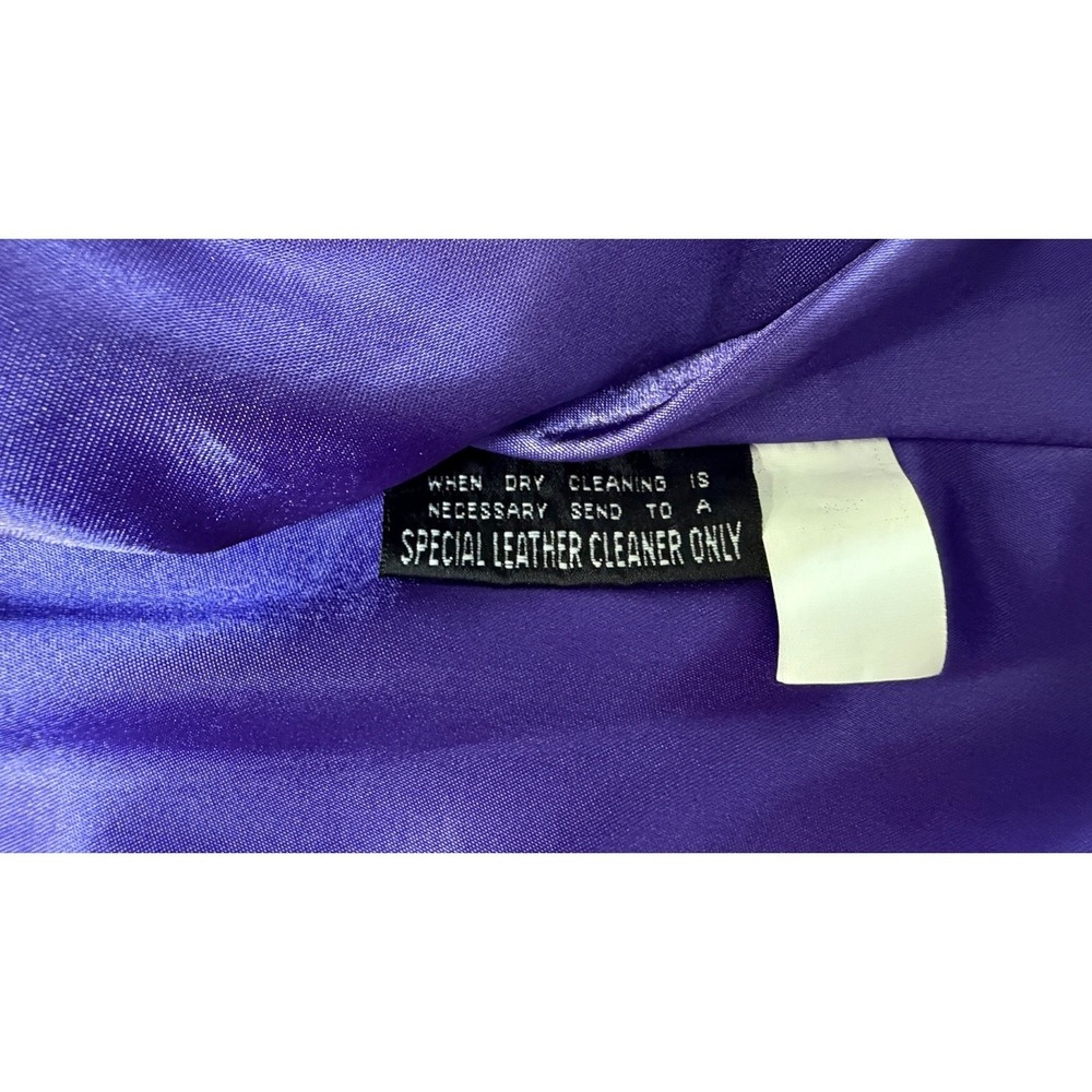 NEw Vintage Y2K Wilsons Leather Jacket Limited Edition Metallic Purple Mock XL - Picture 12 of 13